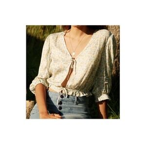 Rouje Suzanna Floral Blouse Top French Chic Size 34 French Chic